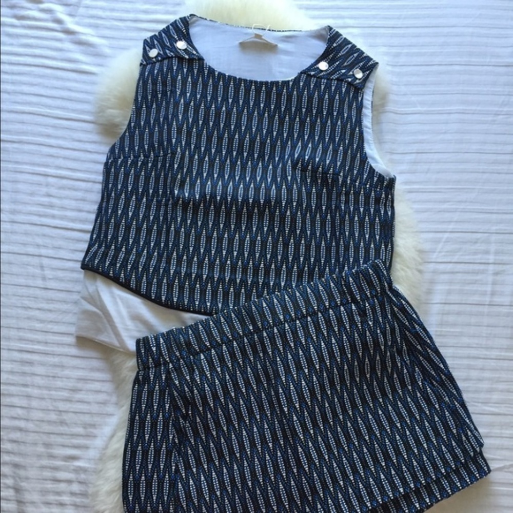 Maje 2016ss sleeveless tops&skirt cloth set